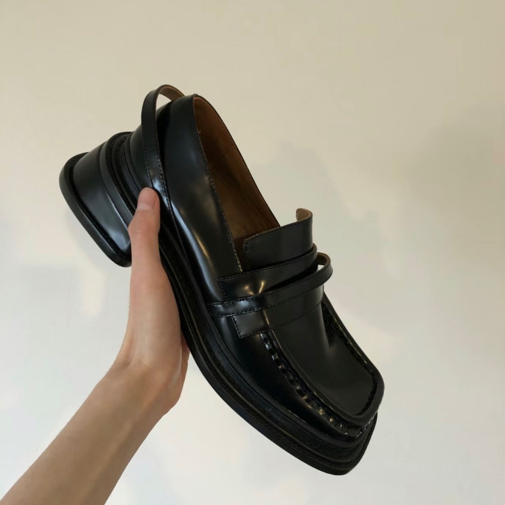 SHUSHU/TONG black platform loafers